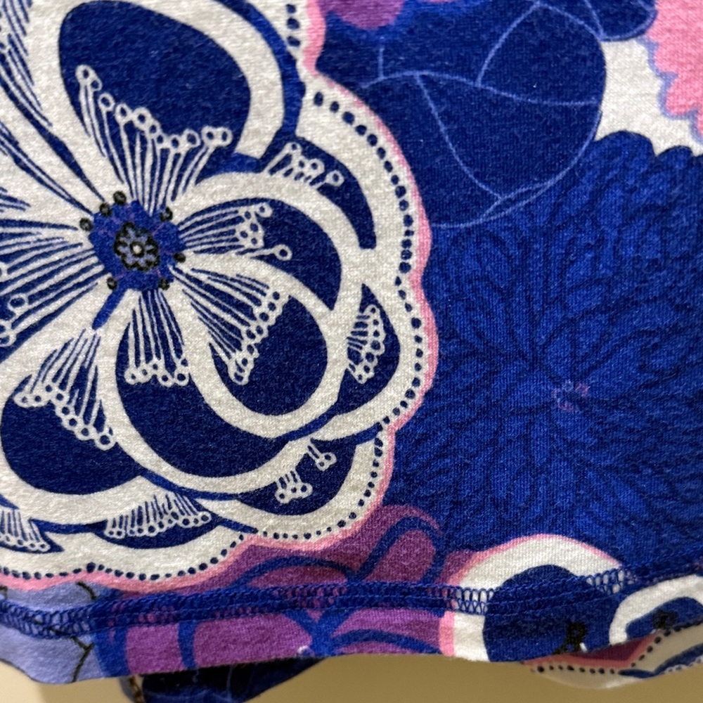 Talbots Purple and Pink Floral Short-Sleeve Scoop Neck Top XL - Picture 7 of 8